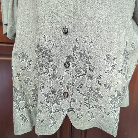 Vintage 🤎Alfred Dunner Blazer Jacket Womens 14 With Floral Design Button Front - Picture 8 of 14